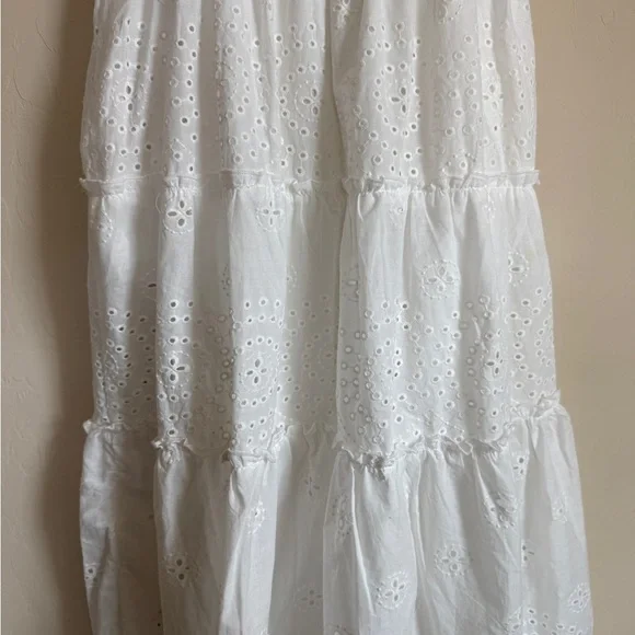 LIV Los Angeles Eyelet White Sleeveless Tiered Maxi Dress - Picture 7 of 9